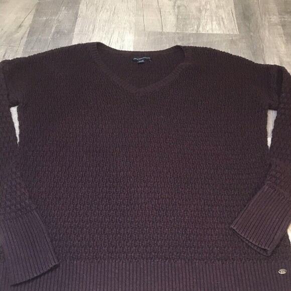 AMERICAN EAGLE OUTFITTERS AE Burgundy Red Knit Wool Sweater Women’s Small - Picture 5 of 8